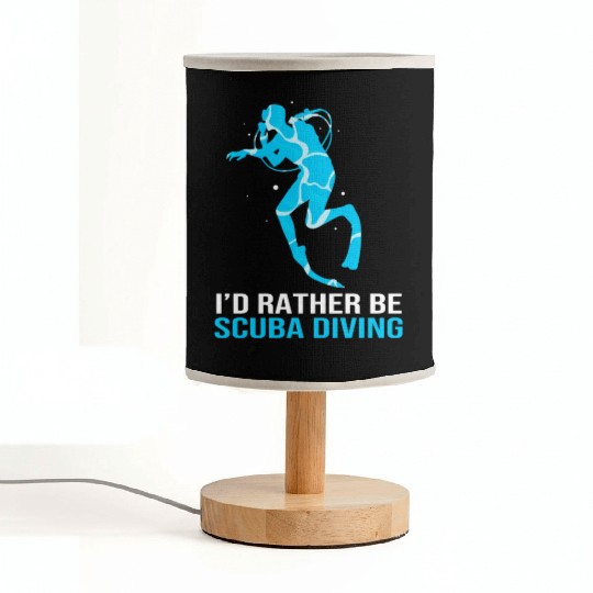 Funny Scuba Diver Id Rather Be Scuba Diving Fabric Lamps