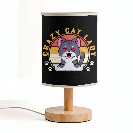Crazy cat Lady Fabric Lamps