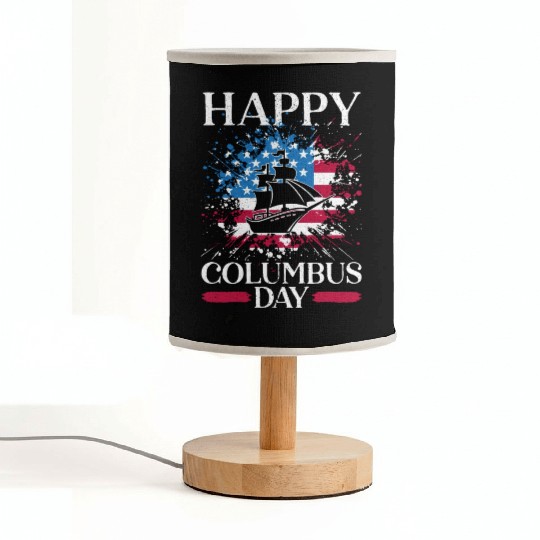 Happy Columbus Day Christopher Columbus Navigator Fabric Lamps