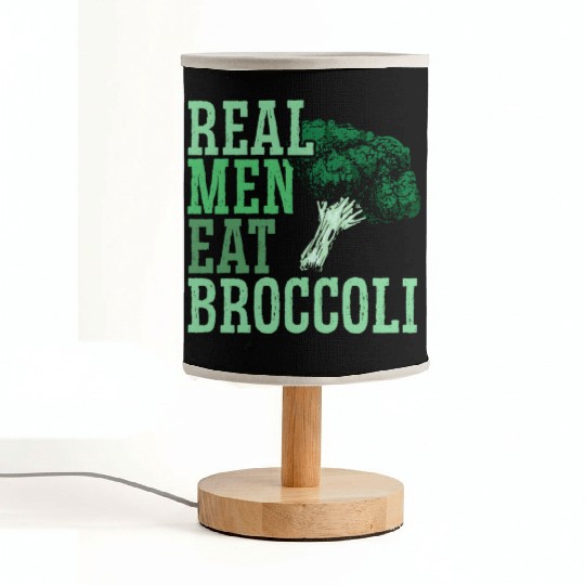 Real Men Eat Broccoli Broccoholic Vegetable Vegan Fabric Lamps