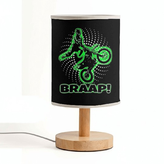 Braap Green Motocross Dirt Bike Fabric Lamps