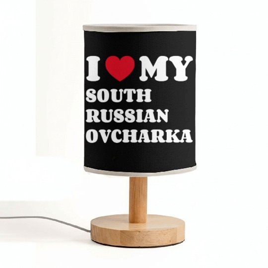 I Love My South Russian Ovcharka Fabric Lamps