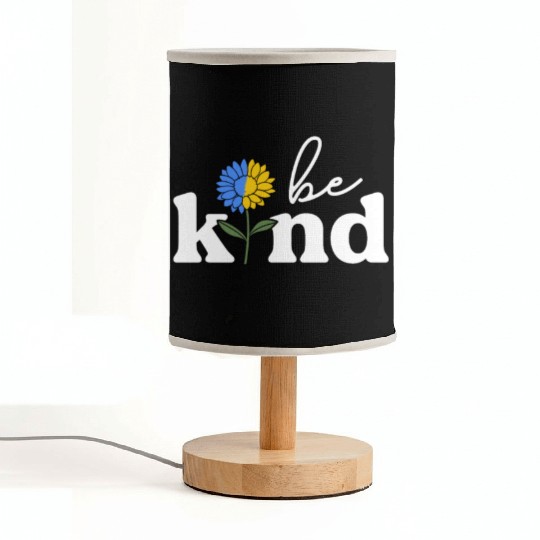 Be Kind Yellow Blue Sunflower World Down Syndrome Fabric Lamps