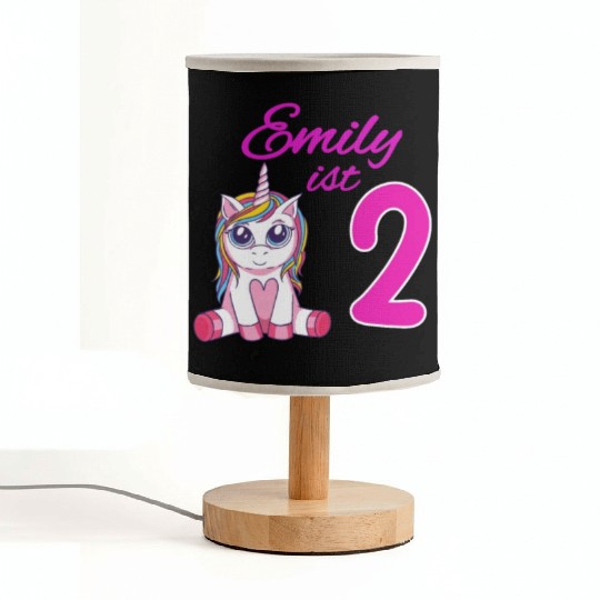 Children's Birthday Party 2 Years Girl Name Emily Fabric Lamps