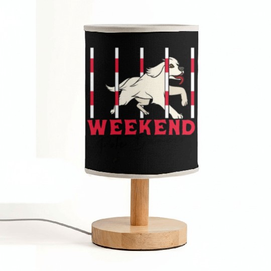 Weekend Pole Dancer - dog commands Fabric Lamps