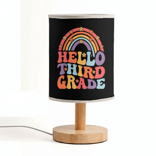 Hello Third Grade Boho Rainbow Back To School Fabric Lamps