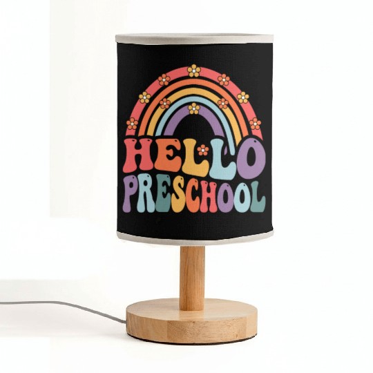Hello Preschool Retro Boho Rainbow Back To School Fabric Lamps