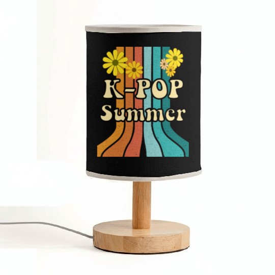 K-Pop Summer with retro colors and flowers Fabric Lamps