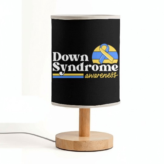 Down Syndrome Awareness Retro Sunset Yellow Blue Fabric Lamps