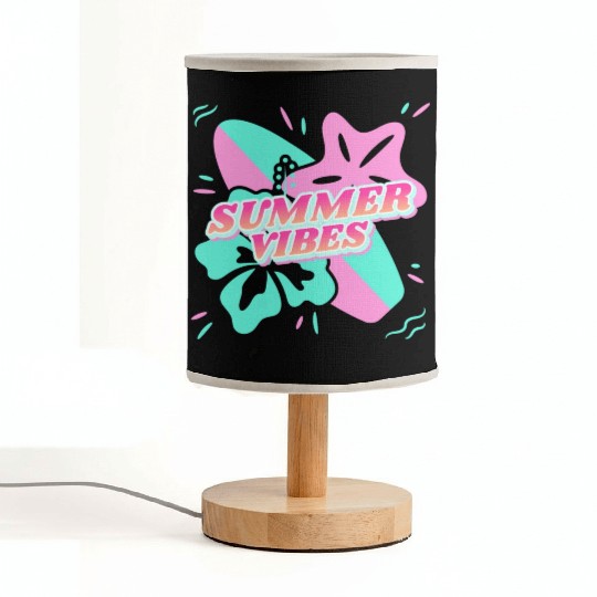 Summer Vibes - Beach, surf, hibiscus and starfish Fabric Lamps