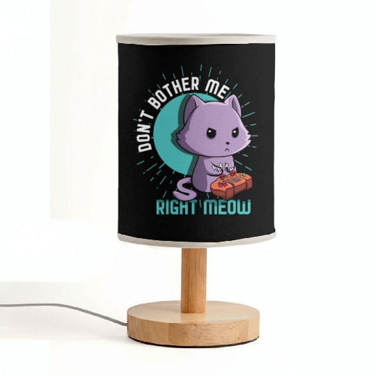 Meow Kawaii Cat Playing Video Game Lover Gaming Fabric Lamps
