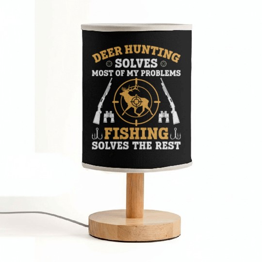 Buck Deer Hunting Hunter Fishing Fabric Lamps