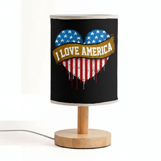 I Love America Fabric Lamps