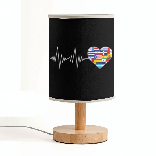 Hearts Beat Spanish Flags Hispanic Heritage Month Fabric Lamps