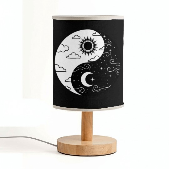 Sun and Moon Yin Yang for Yin Yang Art Lover Fabric Lamps