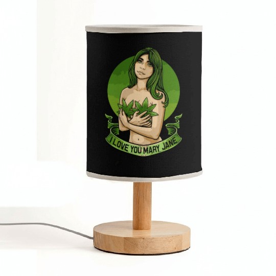 I Love You Mary Jane Funny Cannabis Weed Thc Cbd Fabric Lamps