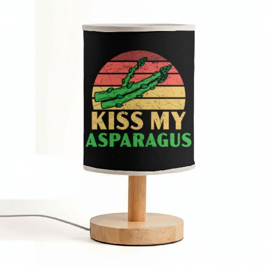 Kiss My Asparagus Lover Vegan Vegetable Vegetarian Fabric Lamps