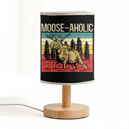 Moose-aholic Moose Wildlife Animal Alces Elk Deer Fabric Lamps