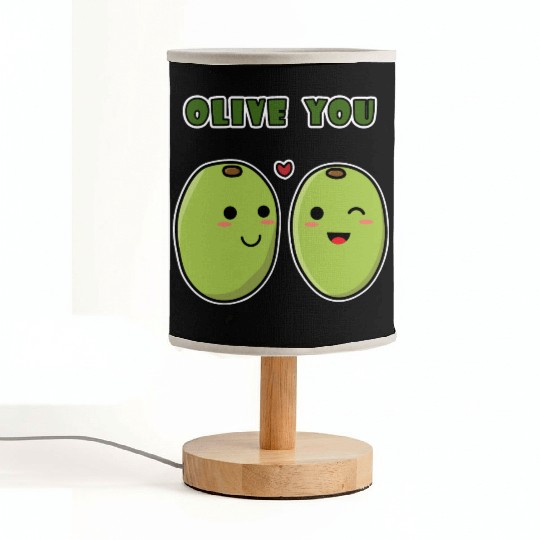 Kawaii Olive You for funny quote lover Fabric Lamps