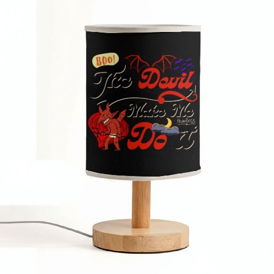 Devil Make Me Do it the Evil toon funny Halloween. Fabric Lamps
