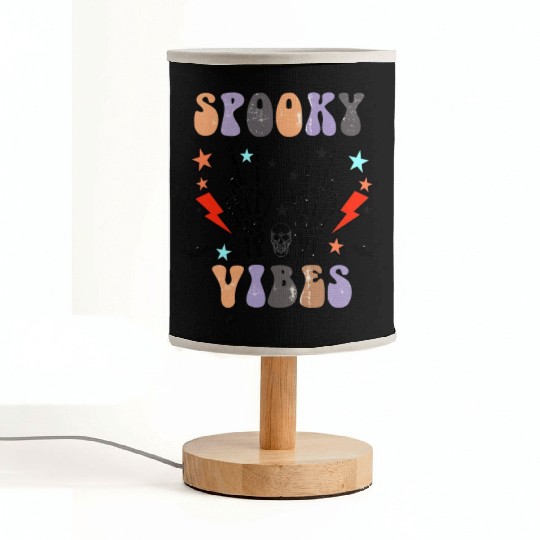 Spooky Vibes Retro Skeleton Hands Gift For Boys Fabric Lamps