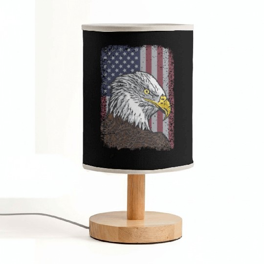Bald Eagle - American Flag - Patriotic Fabric Lamps