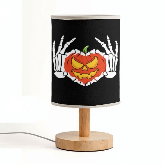 Skeleton Hand Heart Sign Funny Halloween Fabric Lamps