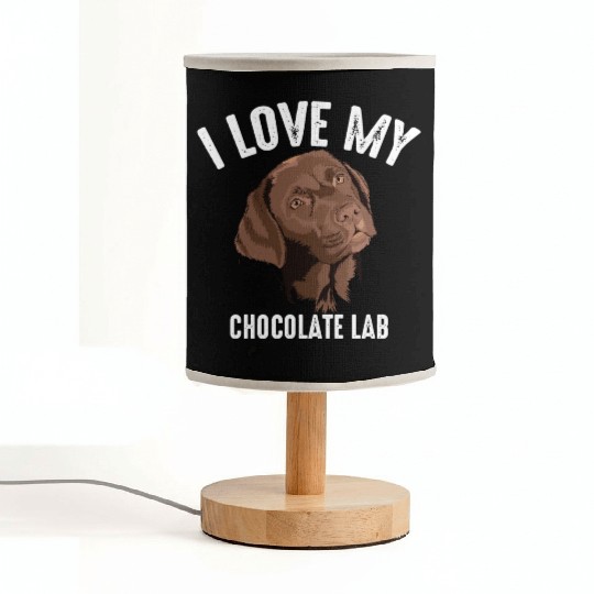 Cool I Love My Chocolate Lab Funny Brown Labrador Fabric Lamps