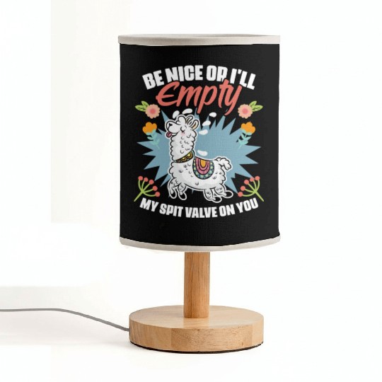 Be Nice Funny Floral Llama Humor For A Flower Fabric Lamps