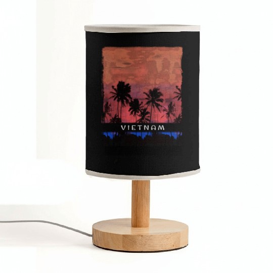 Vietnam Vacation Souvenir Palm Tree Beach Fabric Lamps
