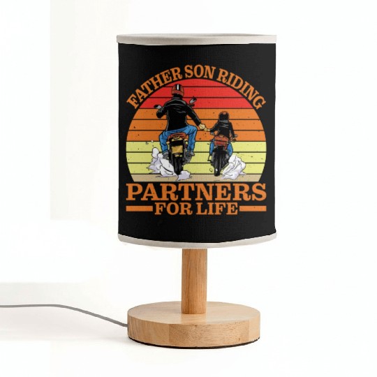 Father Son, Riding Partners For Life 4 Fabric Lamps