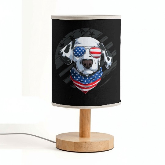 Patriotic Dalmatian Dog Lover 4th of July Fabric Lamps