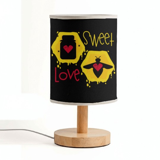 Sweet love yellow honey bee Fabric Lamps