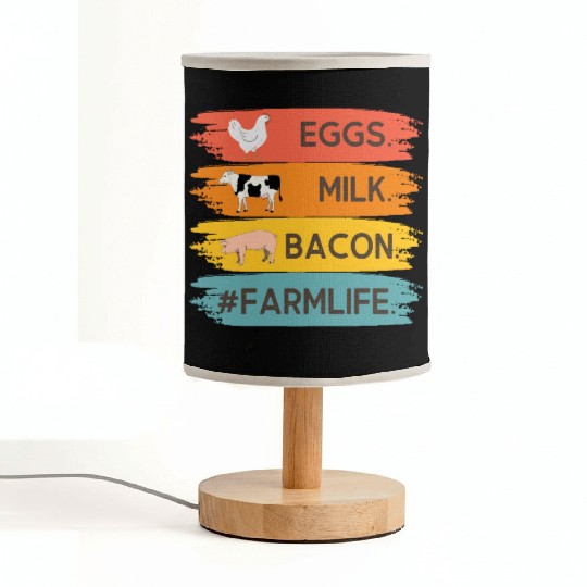 FARMLIFE EGGS MILK BACON 2 Fabric Lamps