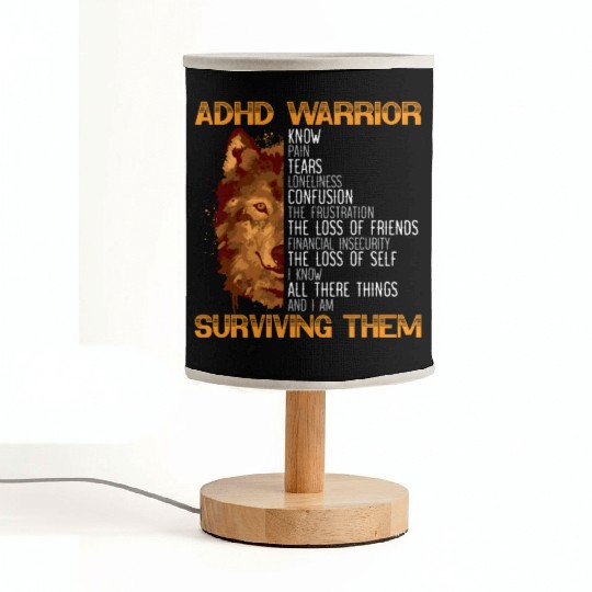 ADHD Warrior Embrace Neurodiversity ADHD Awareness Fabric Lamps