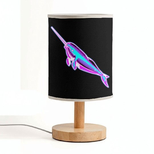 Synthwave Narwhal Fabric Lamps