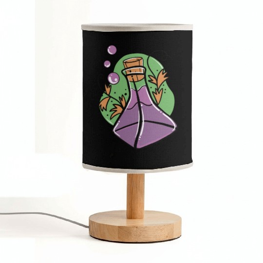 A glass of purple poison with Fall leaves Fabric Lamps