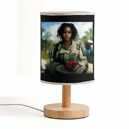 Beautiful US army combat medic painting Fabric Lamps