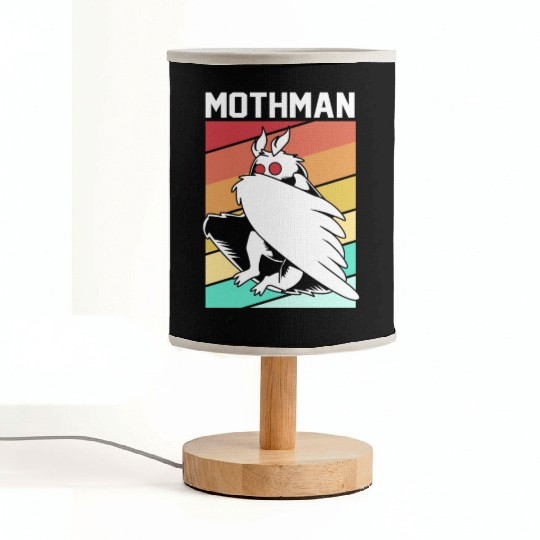 Retro Mothman Cryptid 80s Vintage Mothman Fabric Lamps