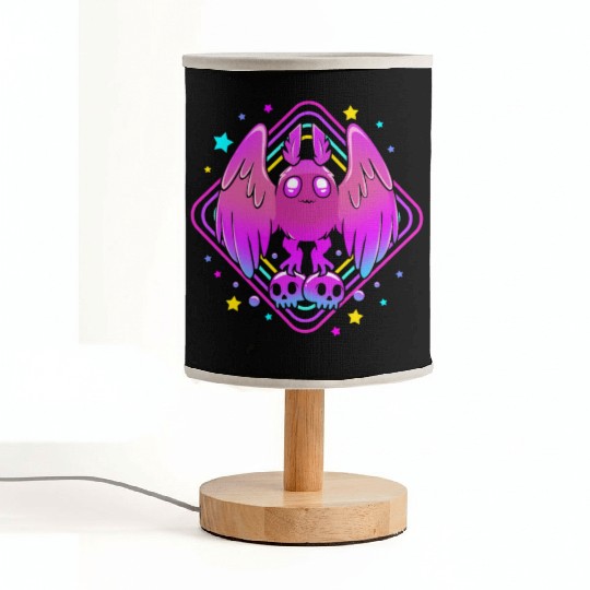 Pastel Goth Skull Aesthetic Gothic Cute Mothman Fabric Lamps
