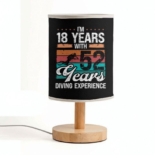 70 Birthday Idea Scuba Diving 70 Year Old Diver Fabric Lamps