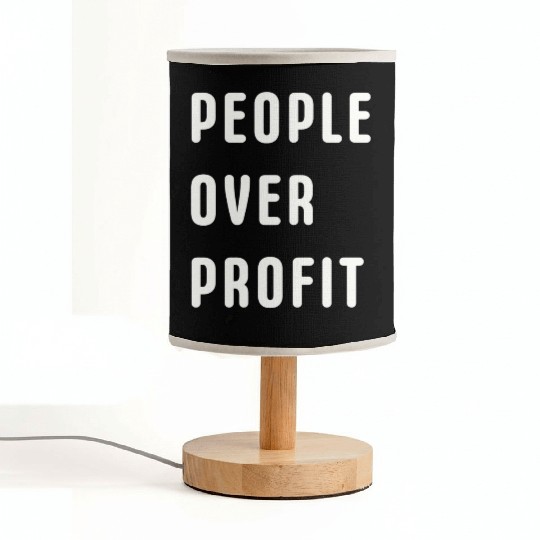 People Over Profit Anti Capitalism Protest Fabric Lamps