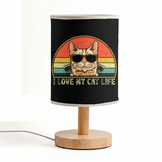 Funny Cat Owner - I Love My Cat Life - Funny Cat Fabric Lamps