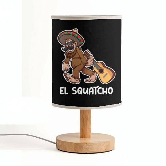 El Squatcho Funny mexican guitar sasquatch Fabric Lamps