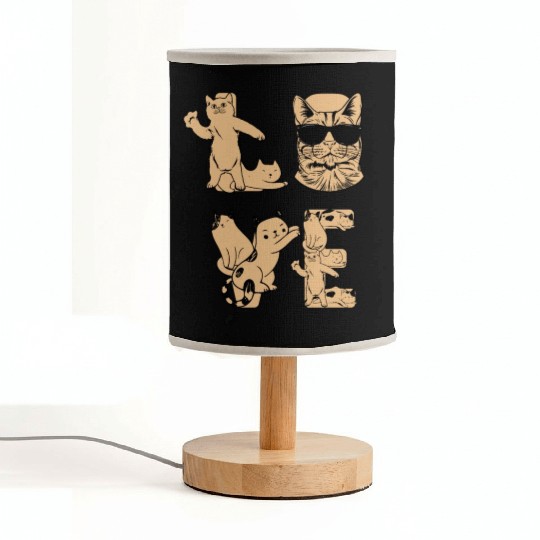 Cat LOVE Cats I Cute Cat Lover Cat Owner I LOVE Ca Fabric Lamps