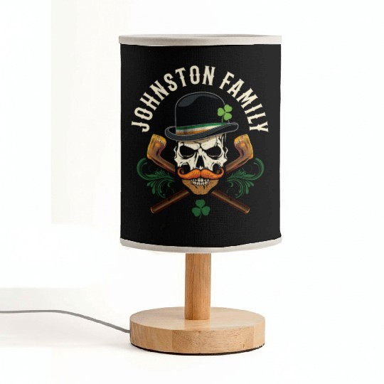 Johnston Family Irish Skull with Shillelagh and Fabric Lamps