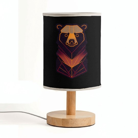 Orange neon bear Fabric Lamps