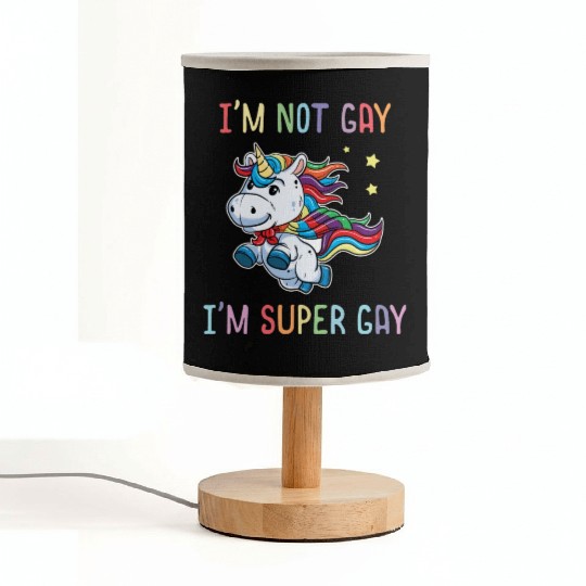 LGBT Funny Rainbow Unicorn Super Gay Lesbian Pride Fabric Lamps