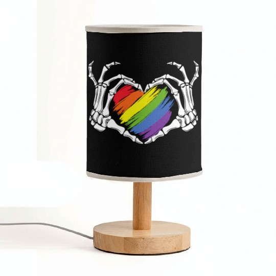 LGBT Gay Pride Zombie Skeleton Hand Heart Hallowee Fabric Lamps