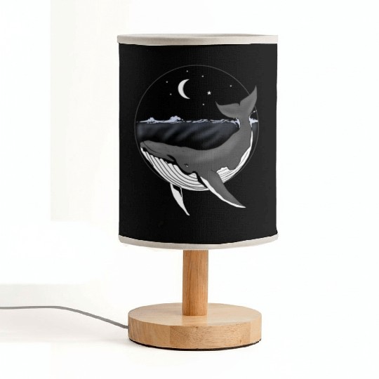 Humpback whale at night Fabric Lamps